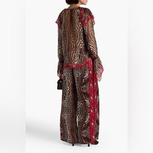 CAMILLA Printed silk crepe de chine wide-leg pants s NEW